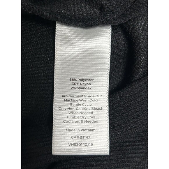 Talbots Black 3/4 Sleeve Top With Twisted Back Cut Out Sz M Split Hem & Cuffs - Picture 7 of 7